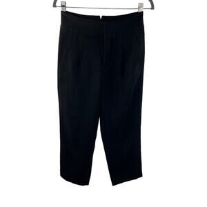 ALEXANDER WANG Pleated Front Cropped Pants Trousers Size 2 Black High Waist